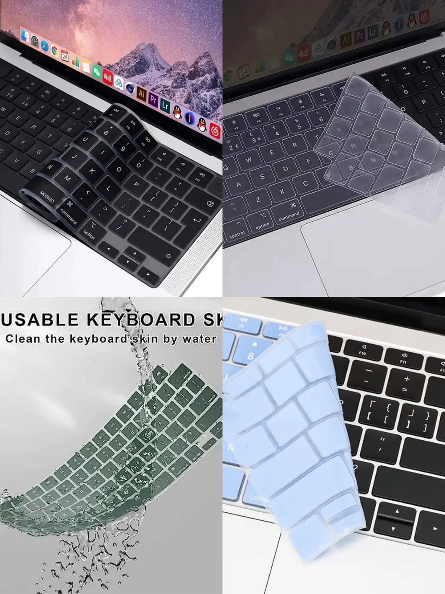Kit de Protection complète pour MacBook - Coque (Housse) + Antichoc + protecteur de clavier et contour